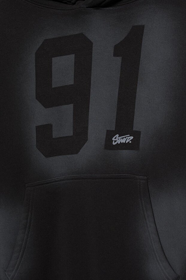 Siyah kapüşonlu sweatshirt STWD 91 - 3