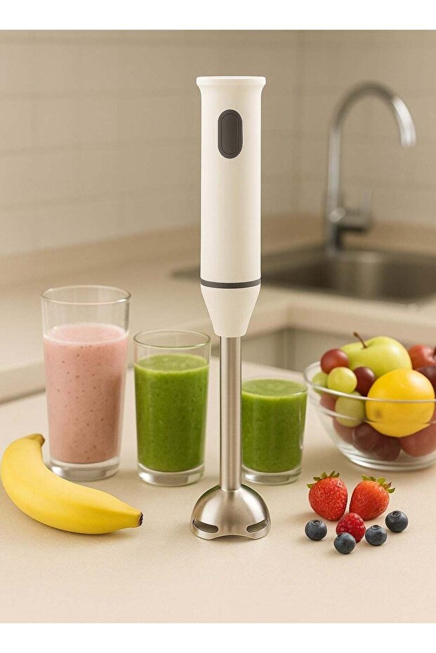Hand Blender 200W – Stainless Steel Blade – One-Touch Control – Lightweight & Compact D