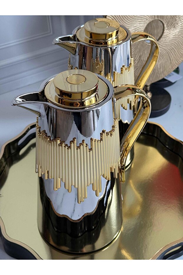 Parlak Nikel Silver Termos 2'li - 3