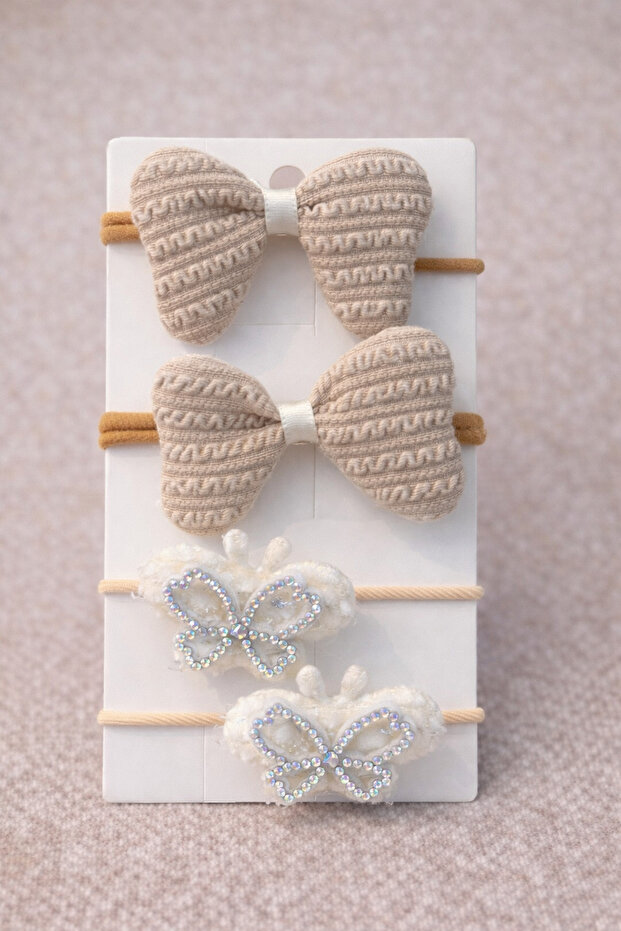 Girl's Rubber Buckle Set - Bow & Glitter Butterfly