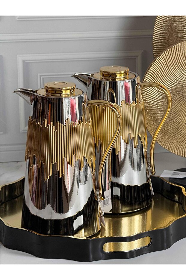 Parlak Nikel Silver Termos 2'li - 2