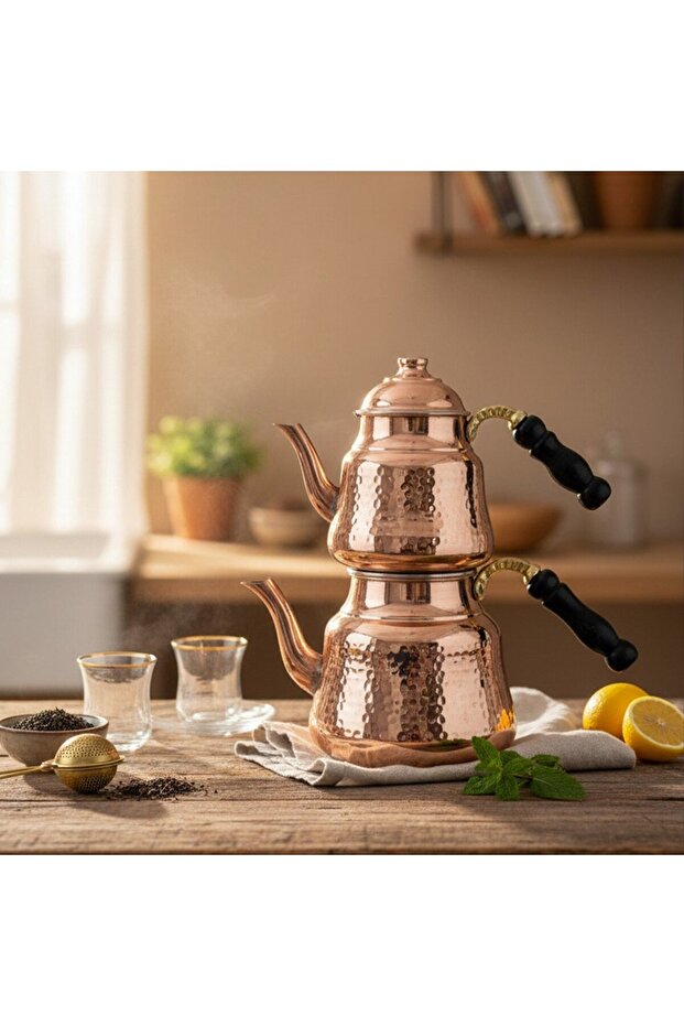 إبريق شاي نحاسي من الأناضول