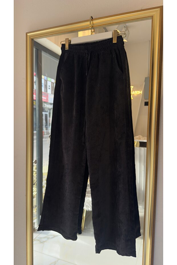 Fitilli kadife pantolon - 2