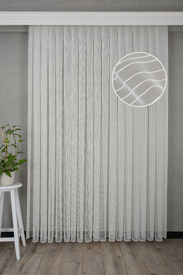 Striped Tulle Curtain – Light-Permeable and Durable Living Room, Sitting Room, Bedroom