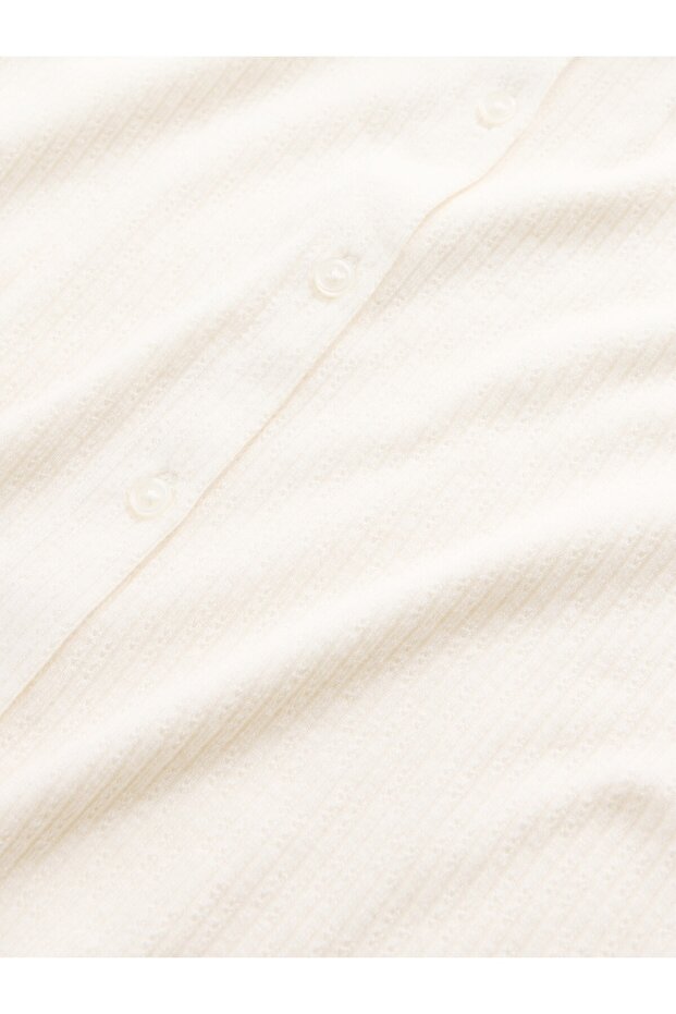 Kadın Beyaz Pointelle Hırka - 3