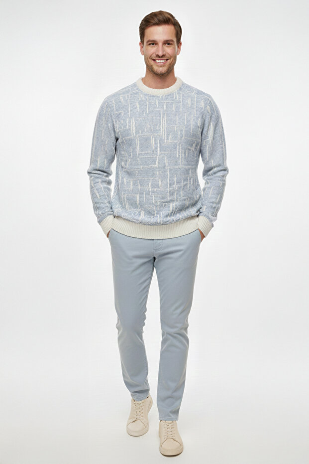 سترة رجالية ناعمة منقوشة بياقة دائرية - 2