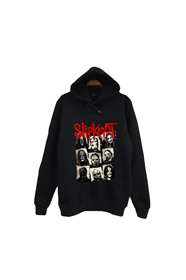 Slipknot Printed Unisex 100% Cotton Hooded Black Sweatshirt