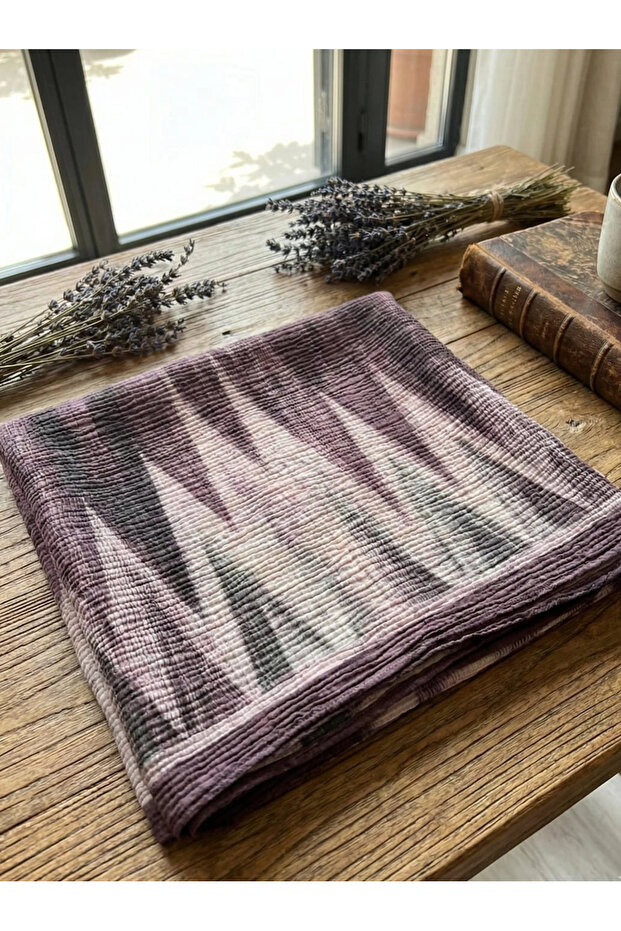 Zigzag pattern muslin shawl - 3