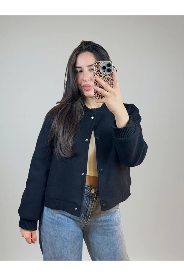 Siyah Bomber Ceket - 2