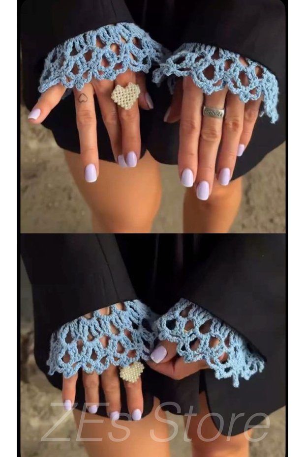 Zes Pinterest Vintage Knitted Lace Gloves & Gift