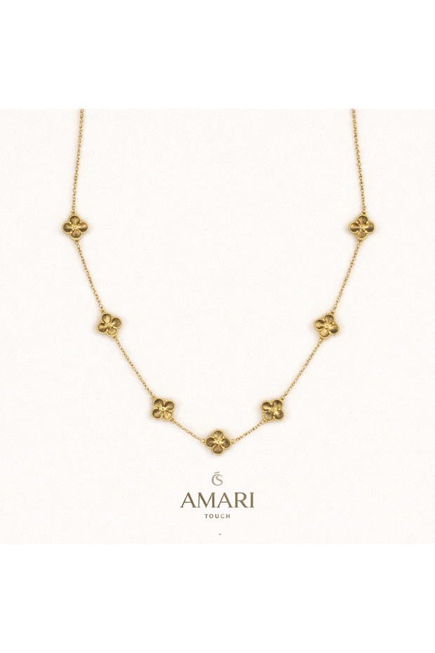 Yonca Taşlı Kolye - 1