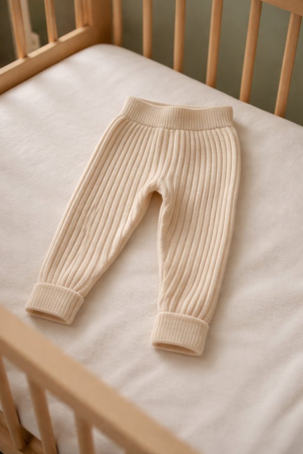 Flexible, Soft, Elastic Waist, Leg Detail, Thick Knitwear Unisex Baby Tights (0-3 Years)