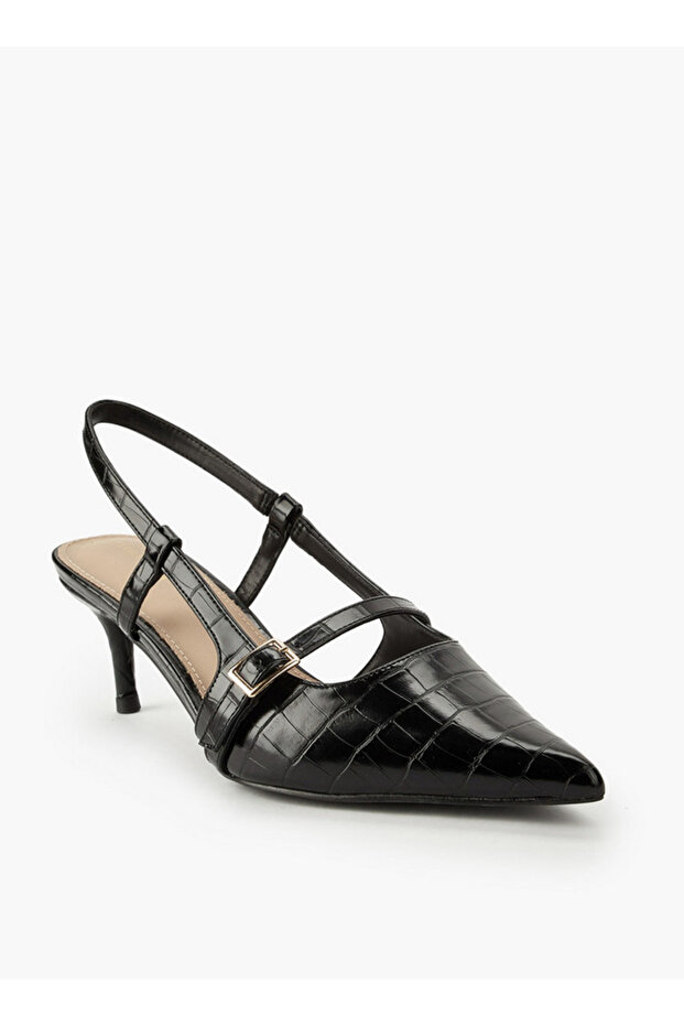 Women Buckle Accent Slingback Shoes