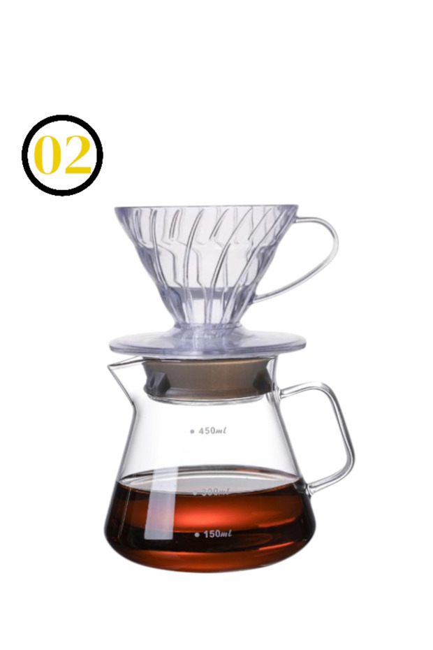 طقم القهوة v60 سيرفر وقمع - 1