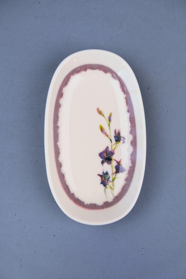 Tabak Evi Porcelain Morden Oval Boat Plate 15X8,5X2Cm Mrd1 Single