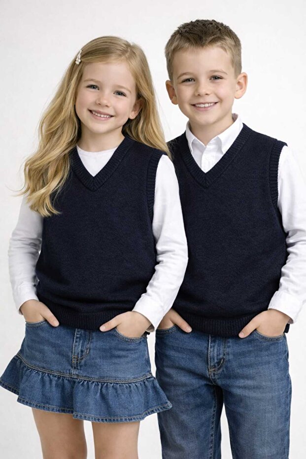 V-Neck Children's Sweater Suitable for School