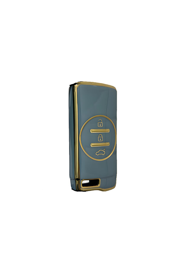 Chery Tiggo 7 Pro 3 Button Smart Nano Key Case Cover Gray Gold Color