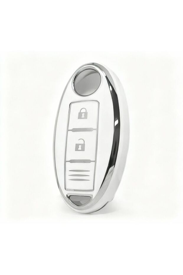 Nissan Micra Juke Qashqai White Silver Nano Key Case Cover