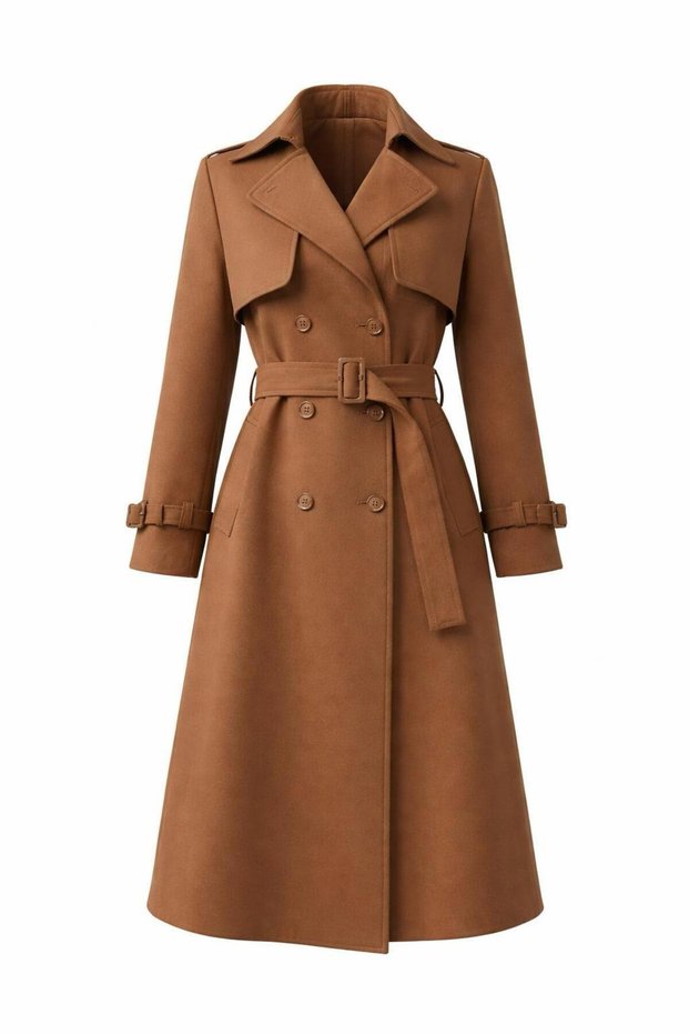 Timeless Elegance Black Belted Coat