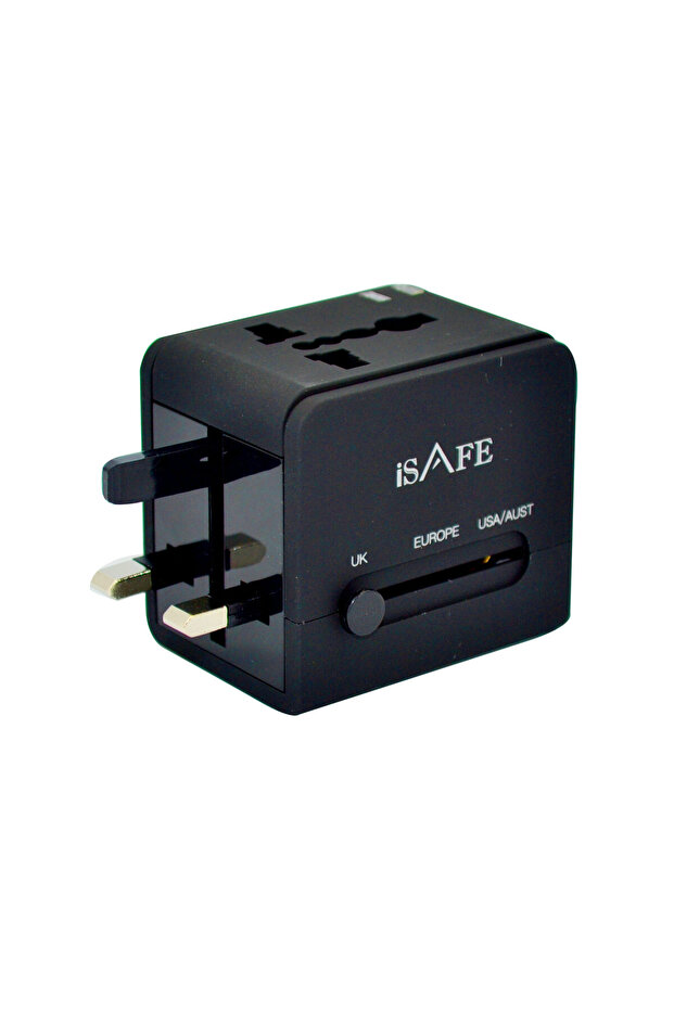 iSAFE DUAL USB UNIVERSAL TRAVEL CHARGER