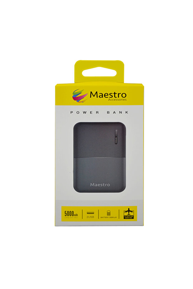 2USB POWER BANK 5000mAh BLACK