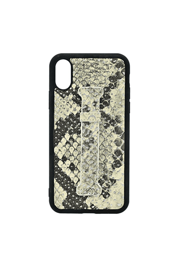 ISAFE SIGNATURE SNAKE LEATHER RING BACK CASE IPHONE XS BLACK