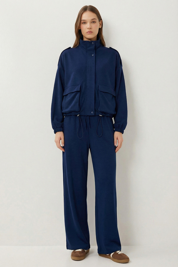 Modal Top and Bottom Set with Flap Pockets
