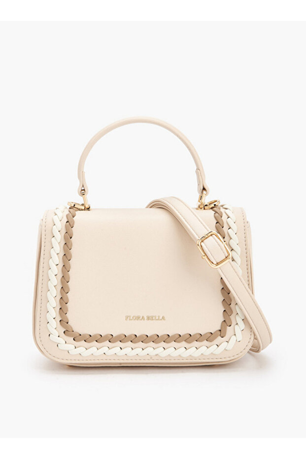 Braided Satchel Bag with Detachable Strap - H 15 x W 21 cms