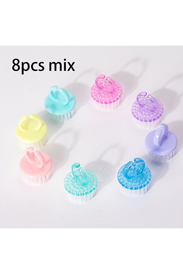 8pcs mix 1/8/16Pcs Plastic Nail Brushes Mix Color Nail Hand Scrubbing Cleaning Brush Dust Cleaner Na