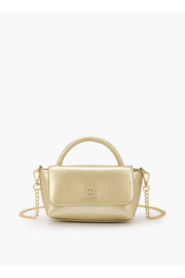 Top Handle Crossbody Bag with Detachable Chain Strap - H 13 x W 17 cms