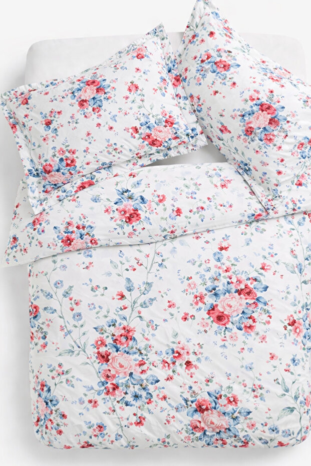 Double Duvet Cover Set Elegant Rose Beige Setçi̇ft
