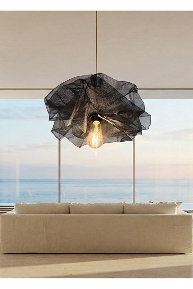 Aura Modern Siyah Tel Sarkıt Avize - 3