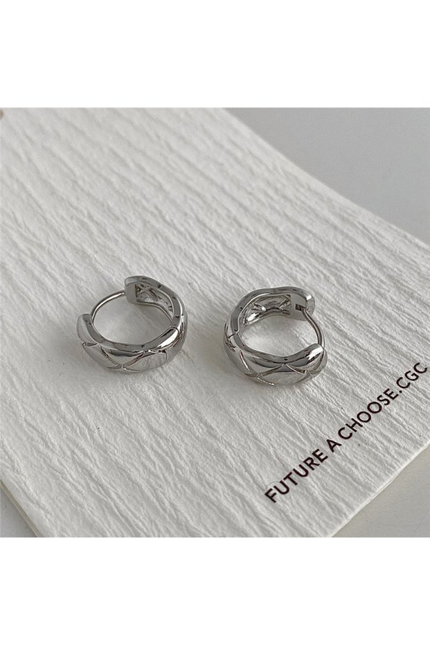 Silver Fashion Charm Cutting Hoop Earrings For Women Fashion Jewelry Accessories