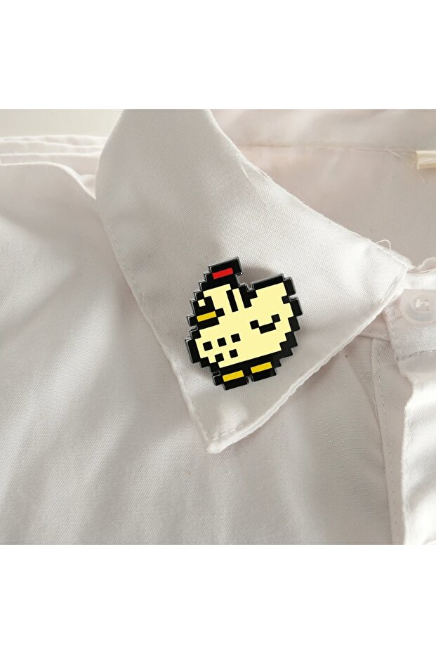 Pixel Chicken Stardew Valley Pixel Chicken Enamel Pin Cozy Gaming Badge Kawaii Farm Game Peripheral