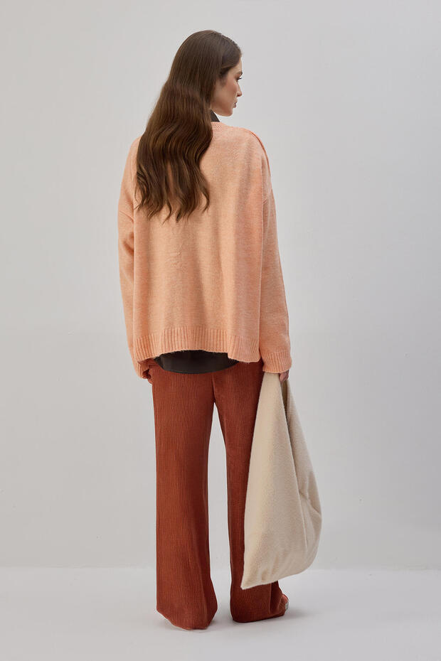 سترة ذات حجم كبير بلون سادة - 6