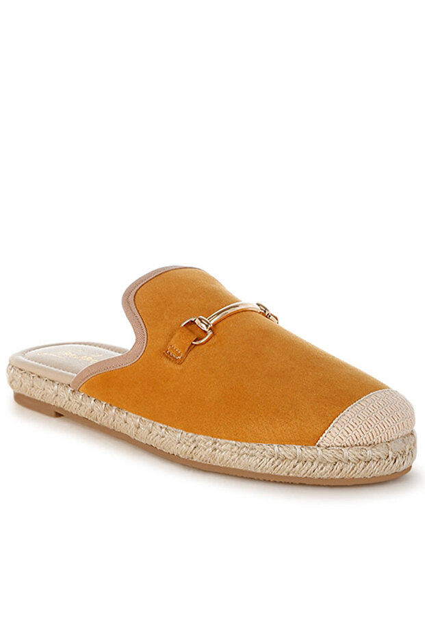 Women Horsebit Detail Espadrilles Mules in Tan