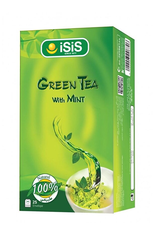شاي أخضر بالنعناع الطبيعي
