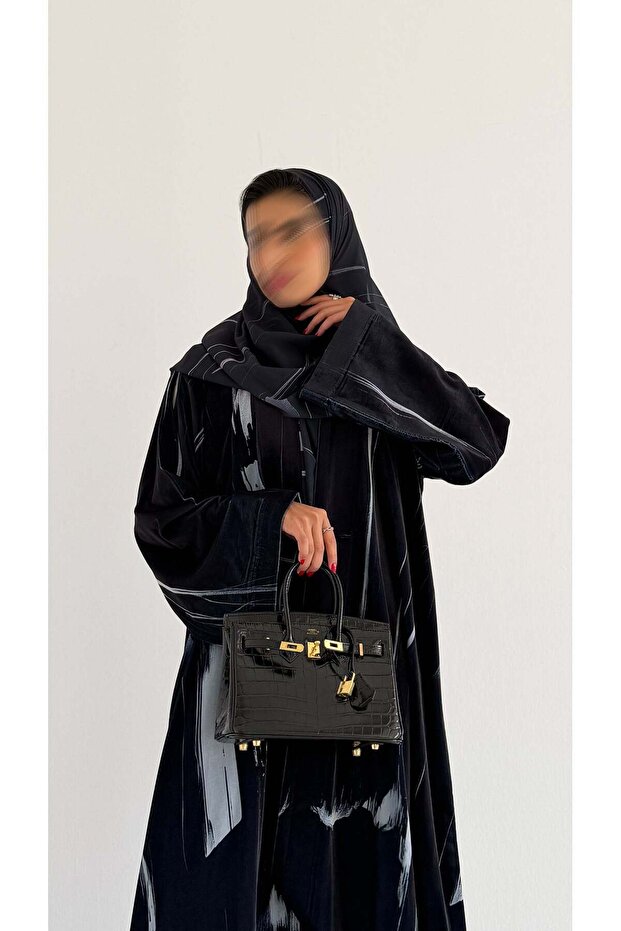 MWT613 - عباية مخمل طباعة