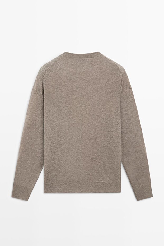 Oversize yün karışımlı triko kazak - 8