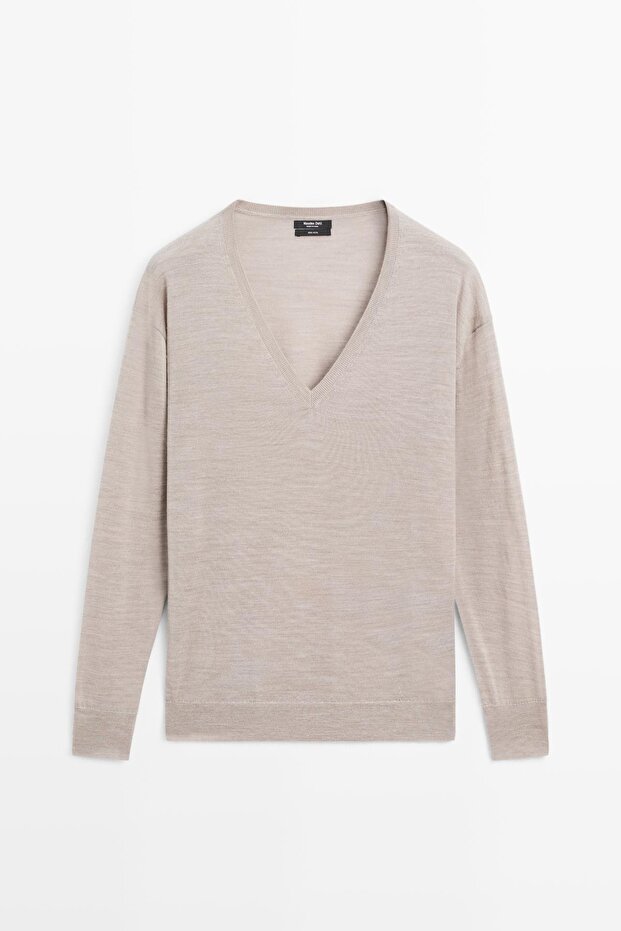 V yaka oversize triko kazak - 5