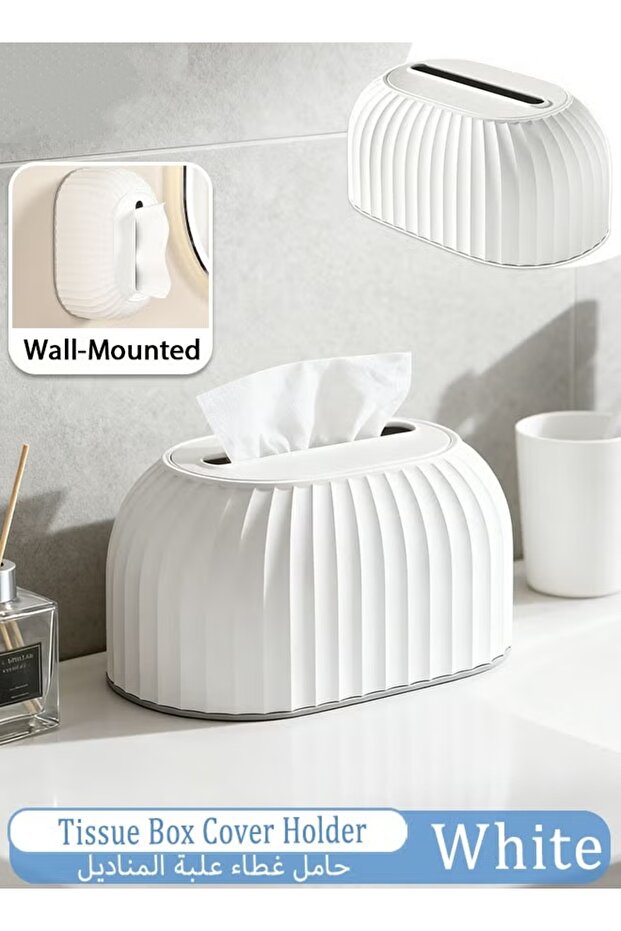 Tissue Box Adjustable Napkin Tissue Holder with Spring Paper Organizer Dispenser Napkin Box