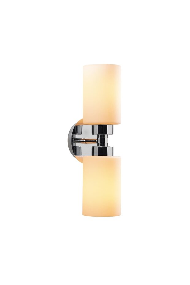 Stylish Chrome Glass 2-Piece Sconce E27 Compatible for Living Room and Bedroom