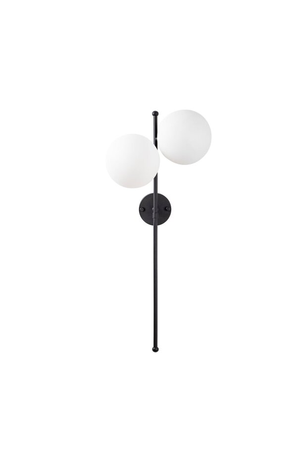 Black Metal Sconce Wall Lamp with Tufts E14 32X27X72 cm Bedroom and Living Room