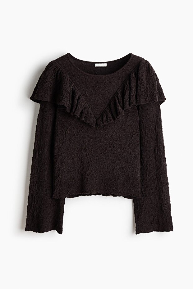 Fırfırlı Tekstüre Triko Üst - 2