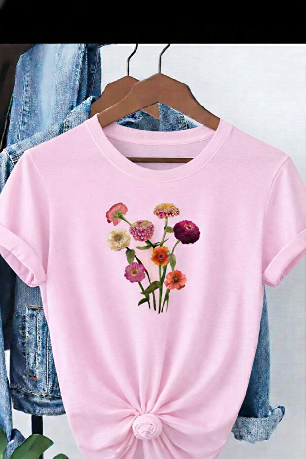 Flower Printed Unisex T-Shirt
