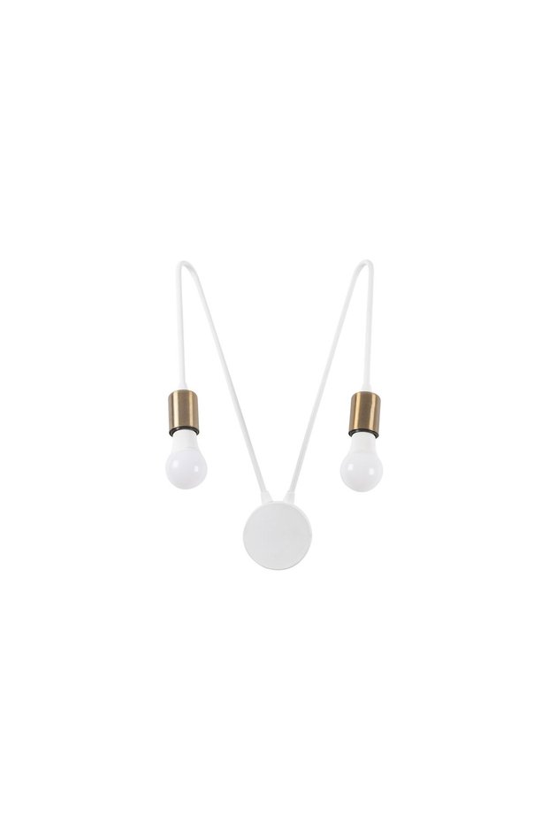 White Metal Sconce with Fuzz E27 Wall Lamp 29X20X47 cm Living Room Entrance Lighting