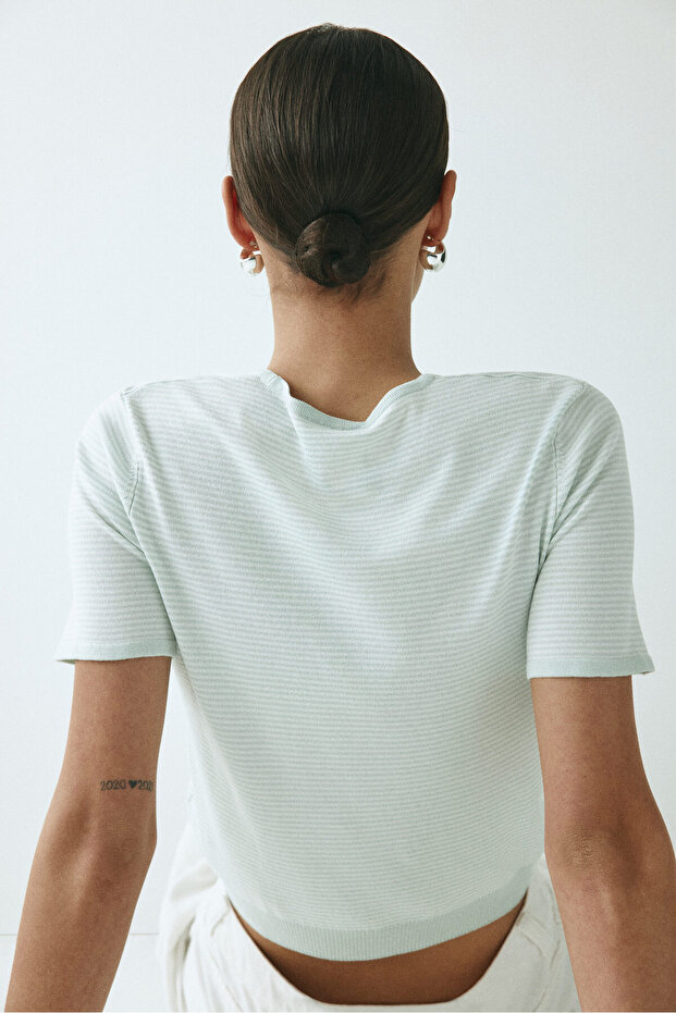 İnce Triko Tişört - 5