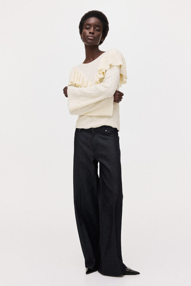 Fırfırlı Tekstüre Triko Üst - 3