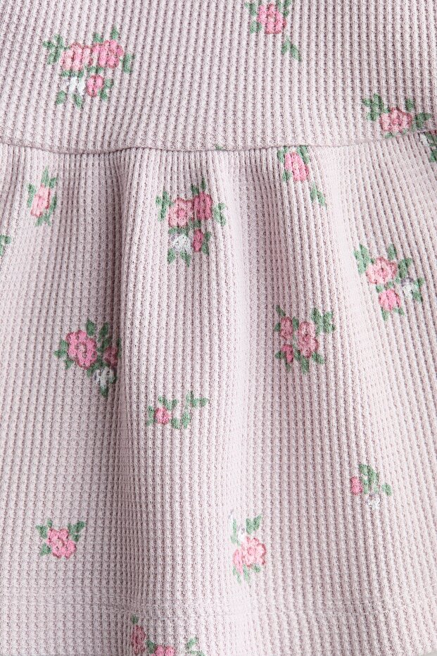 Pamuklu ve Baskılı Elbise - 2