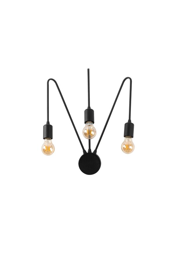 Rustic 3-Piece Sconce with Metal Body Living Room Lighting E27 Compatible